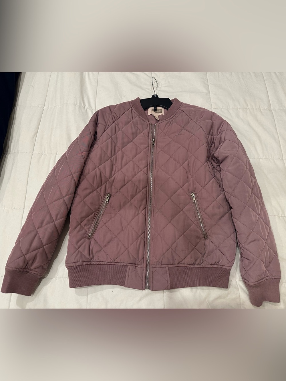 Quilted Mauve Bomber Jacket - Women's Lightweight Coat